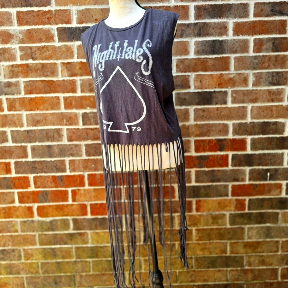 H&M Black Fringe Tank Top